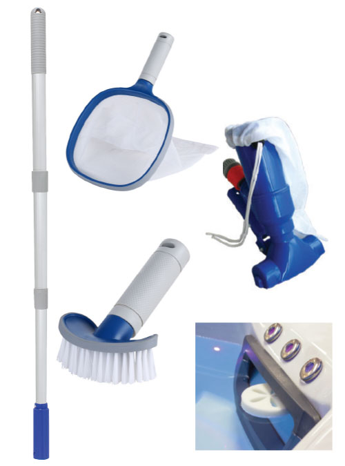 Hot tub and spa cleaning brush